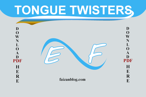 tongue twister starting from e and f